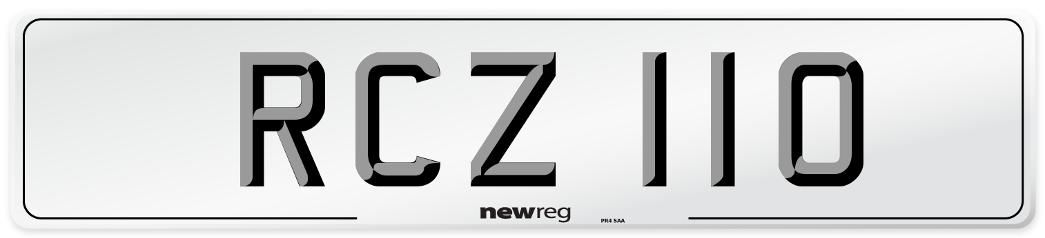 RCZ 110 Number Plate from New Reg
